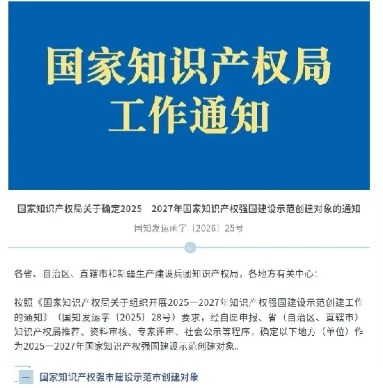 Quangong Machinery Co., Ltd.は国家知的財産実証企業の候補者に選ばれました。